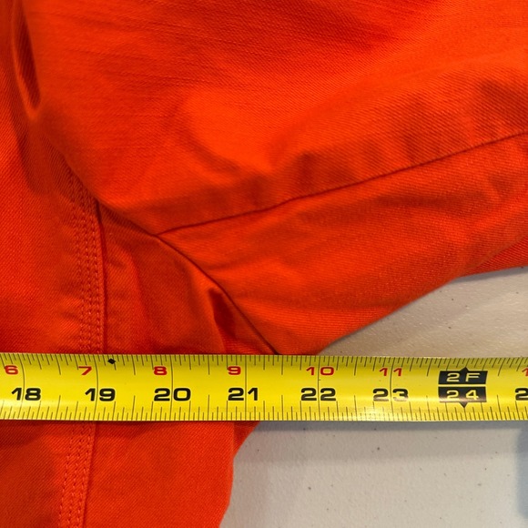 LL Bean Women's Orange Cotton Canvas Blazer Jacket Button Front Pockets Size XL - Picture 7 of 8